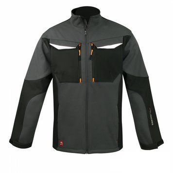 Сіра куртка PACKER Softshell, світловідбивні елементи, безліч функціональних кишень, застібається на вітрозахисну блискавку 2282578123 фото