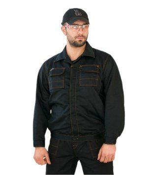 Куртка робоча Grand Master black спецівка, куртка літня робоча, спецодяг, чоловіча роба, ART.MAS 109 фото